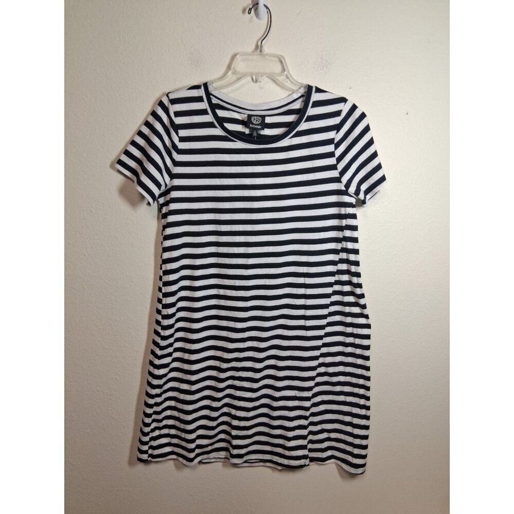 NWT Bobeau Dress Casual T-Shirt Striped Black White Size Small MSRP $26.97